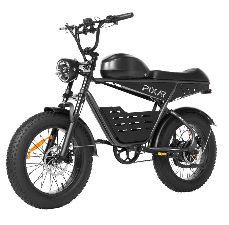 PIXAR Super -30AH Retro styl Dlouhý dojezd Elektrické kolo 48V 30AH Baterie 500W Motor 20palcová široká kola Terénní E-Mountain Bike