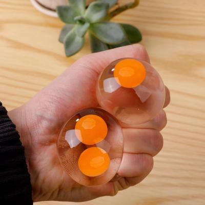 1/2/3Pcs Clear Egg Yolk Squeeze Toy Anxiety Education Single Double Yolk Egg Fidget Toy Soft Stretchy Egg Stress Ball Party Favors