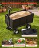 Garden Cart, 544.3 kg, Heavy Duty Steel Hand Trolley, Yard Utility Wagon Outdoor Transport Cart with 10-Inch Tires, Adjustable Handle, Detachable Side