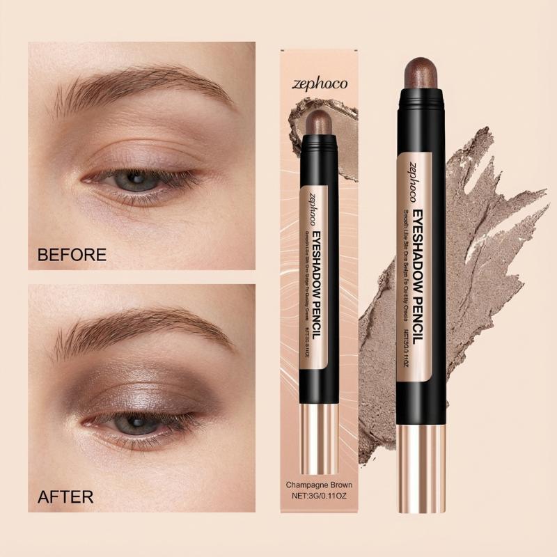 Pearlescent Eyeshadow Sticks High Pigmented Eyeshadow Pencil Glitter Waterproof Long-Lasting Eye Makeup Non-Smudged