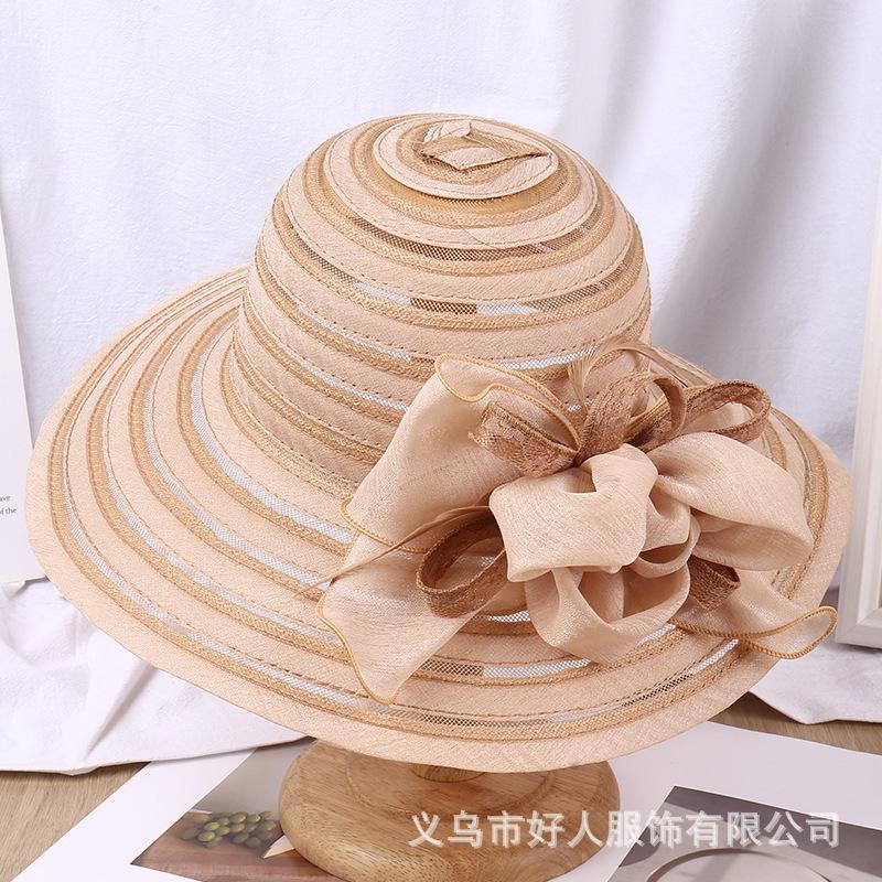 New French flower breathable sunscreen bucket hat women's spring summer outdoor versatile basin hat seaside big brim sun hat