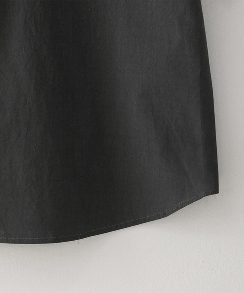 Beullusseonpeullawo Semi-Crop Formal Short Sleeve Shirt [Charcoal]