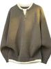 Men's 2025 Autumn/Winter Trendy Casual Knitwear – Versatile Fake Two-Piece Long Sleeve
