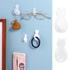 2 Pcs Transparent Cat Hooks Self-adhesive Cat Key Holder Cat Shape Wall Hook  Living Room