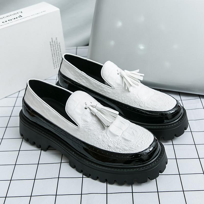 Fashion Mens Handmade PU Leather Loafers Casual Driving Flats All-match Slip-on Shoes Comfy Moccasins Leisure Walk Male Walking Footwear