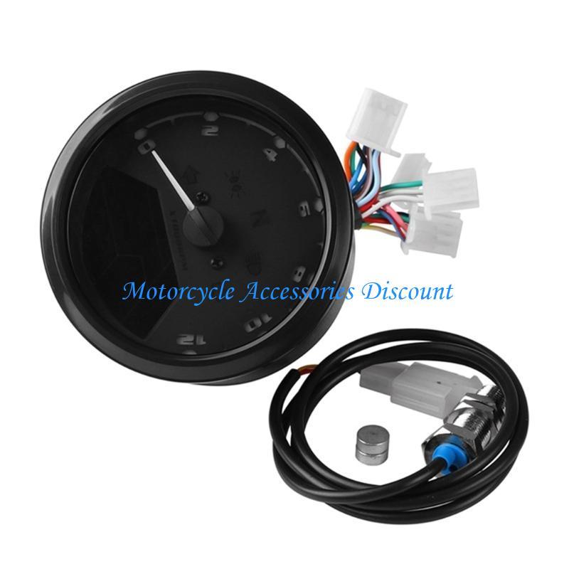 H7JD 12V Motorrad Tacho Drehzahlmesser Kraftstoffanzeige Armaturenbrett Anzeigen Zifferblatt Kilometerzähler LCD Digital