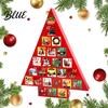 Cardboard Christmas Ornament Box Tree Advent Calendar Box, DIY Surprising Shaped Paper Hole Punch Multi Compartment Gift Fillable Countdown for Candy