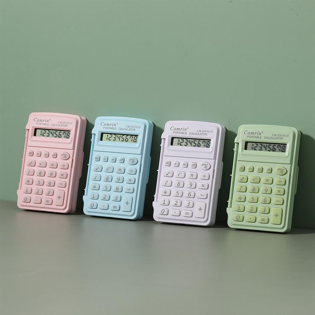 Portable 8 Mini Digit Flip Calculator Office Finance Student Use Easy Carry Gift