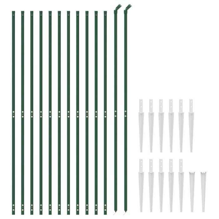 VidaXL Clôture en Treillis Métallique et Piquet d'Ancrage, Panneau de Clôture Décoratif, Barrière de Protection Jardin Patio 154107