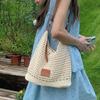 Woven Hollow Bag Women's New Summer Seaside Vacation Travel Tote Bag Beach Bag Shoulder Armpit Bag