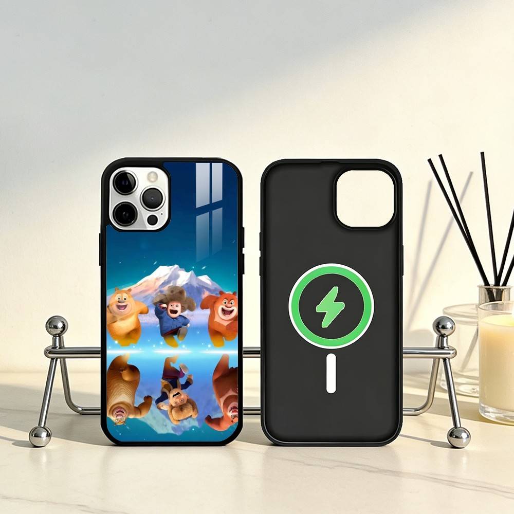 Cartoon Boonie Bears Phone Case For iPhone17,16,15,14,13,12,11 Plus,Pro Max Magnetic For Magsafe Wireless Charging