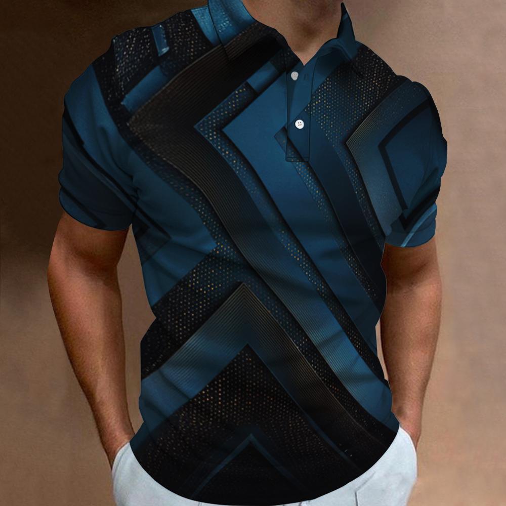 Fashion Men's Polo Shirts For Men 3d Technology Mecha Print Male Clothing Casual Short Sleeved Oversized Shirt Tops Tee