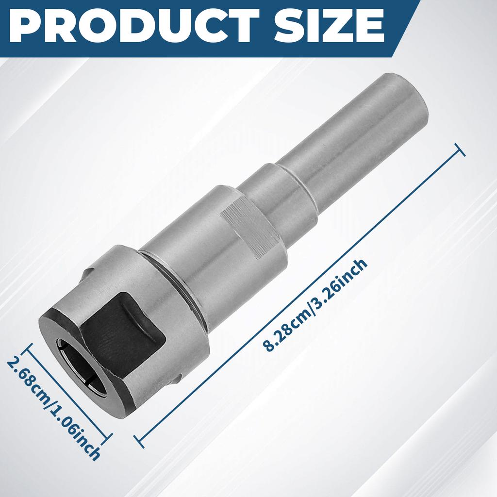 Spannzangenfutterhalter Kohlenstoffstahl Konisches Futter 1/4 bis 1/2 Schaft Spannzangenfutterhalter CNC-Fräsen Verlängertes Werkzeug ER Verlängerungsstange