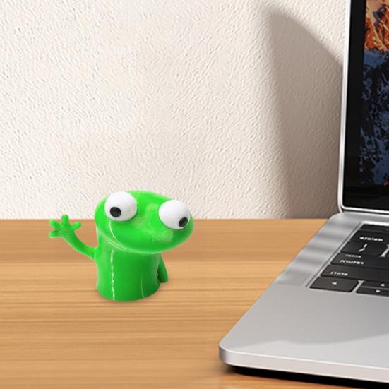 3D Printed Lizard Ornament Funny Lizard Meme Figurine Desktop Green Lizard Fidget Toy for Home Office Decor Festival Gift