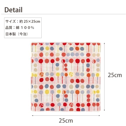 Made Japan Imabari Towel 3-Layer Gauze Handkerchief (Cherry) Pocchi Return Gift Small Retirement Thank You Greeting Ladies Kids Present Baby Cute Day