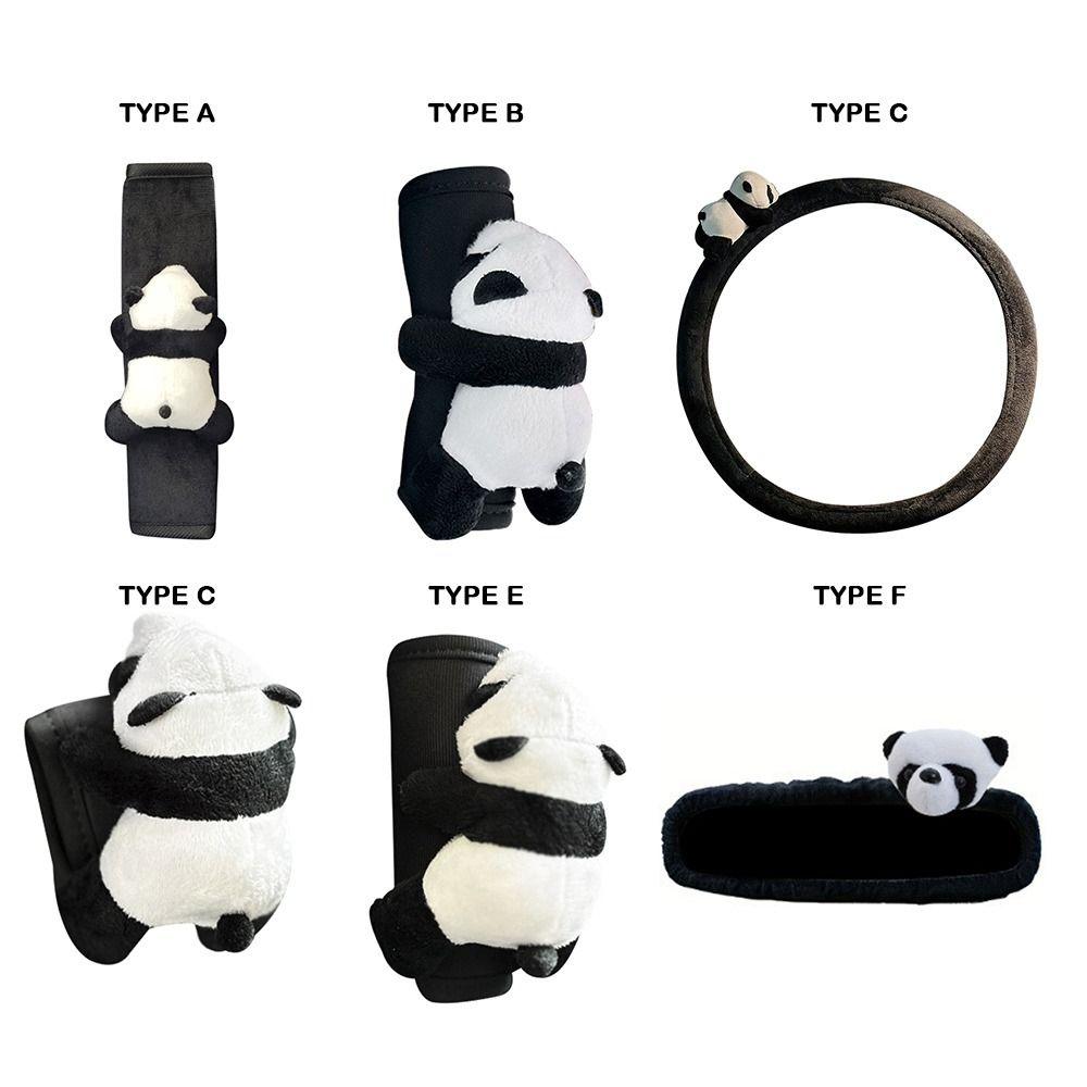 Panda Car Handbrake Handle Cover Soft Plush Car Accessories Valentine's Day Gifts