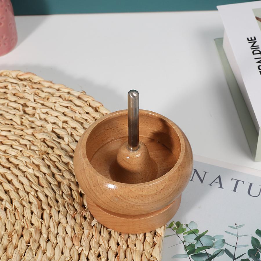 DIY Perlenspinner zur Schmuckherstellung, mühelos rotierender hölzerner Armbandspinner mit 1 Perlenfadennadel