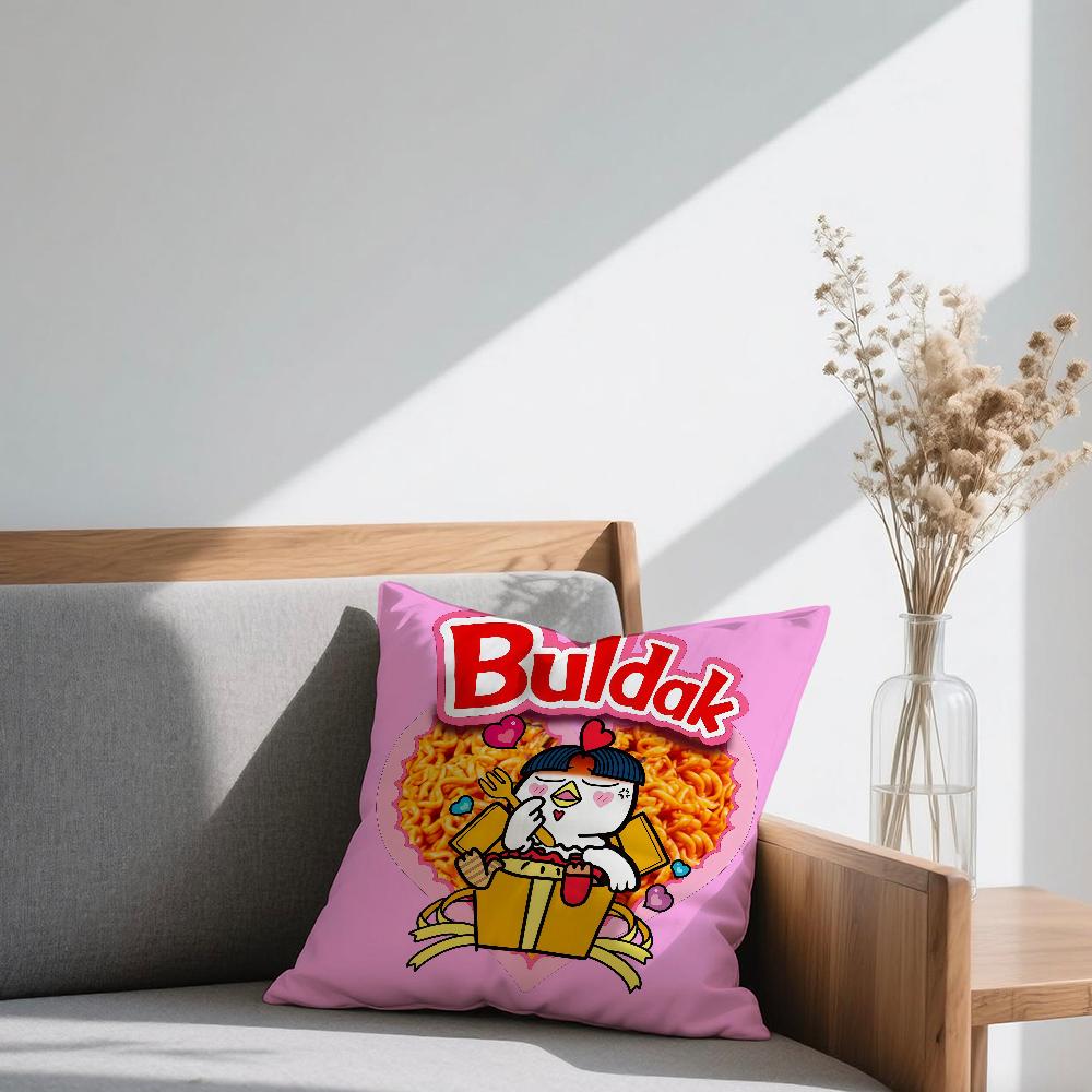 B-Buldak Ramen cushion cover Square Sofa Cushion Cover Casual Skin-Friendly Comfortable Pillow Cover
