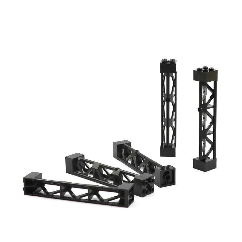 8-Pack Timeless Building Block Works With Universal 58827 Component Frame Pillars for Train Track Support Bracket