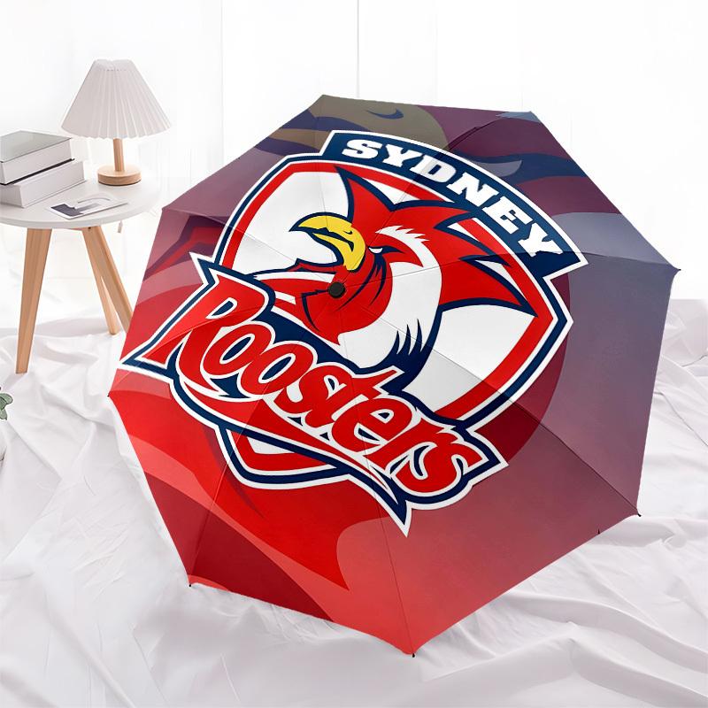 Sydney Roosters, Logo Automatic Opening and Closing, 8 rib Structure Portable Umbrella, Suitable for Men and Women in All Seasons  Perfect G