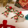 Colored Beaded Bow Hairball Earrings Creative Santa Pendant Christmas Earrings