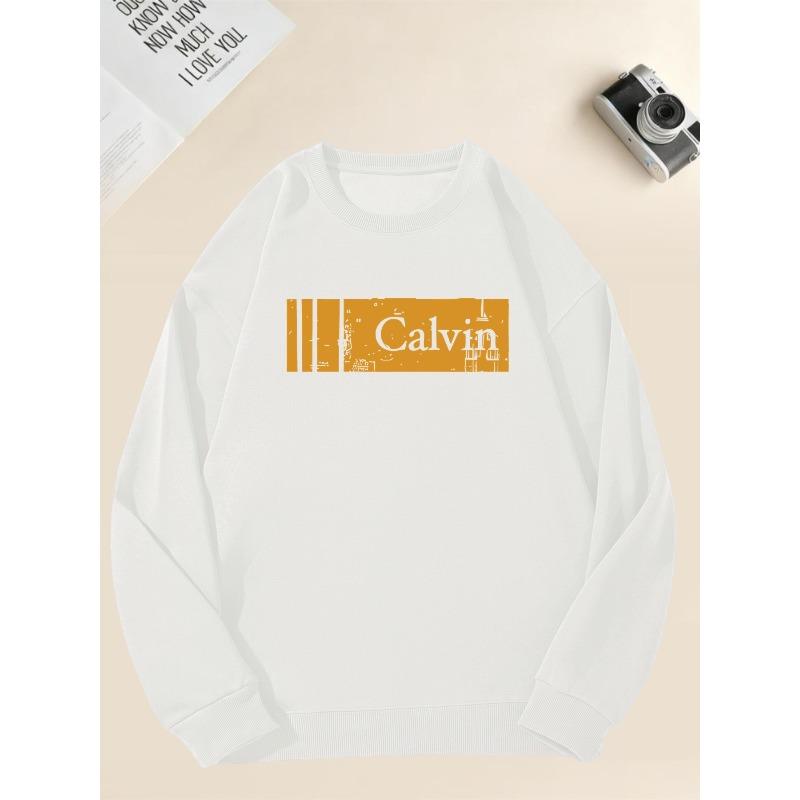 Men'S CALVIN Pattern Casual Round Neck Sweatshirt