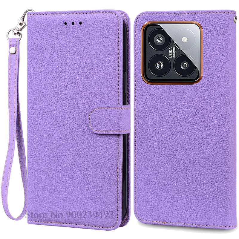 Mi 14 Mi14 Xiaomi14 Pro Case For Xiaomi 14 Case Leather Wallet Flip Case For Xiaomi 14 Pro Cover Coque For Xiaomi Mi 14 Fundas