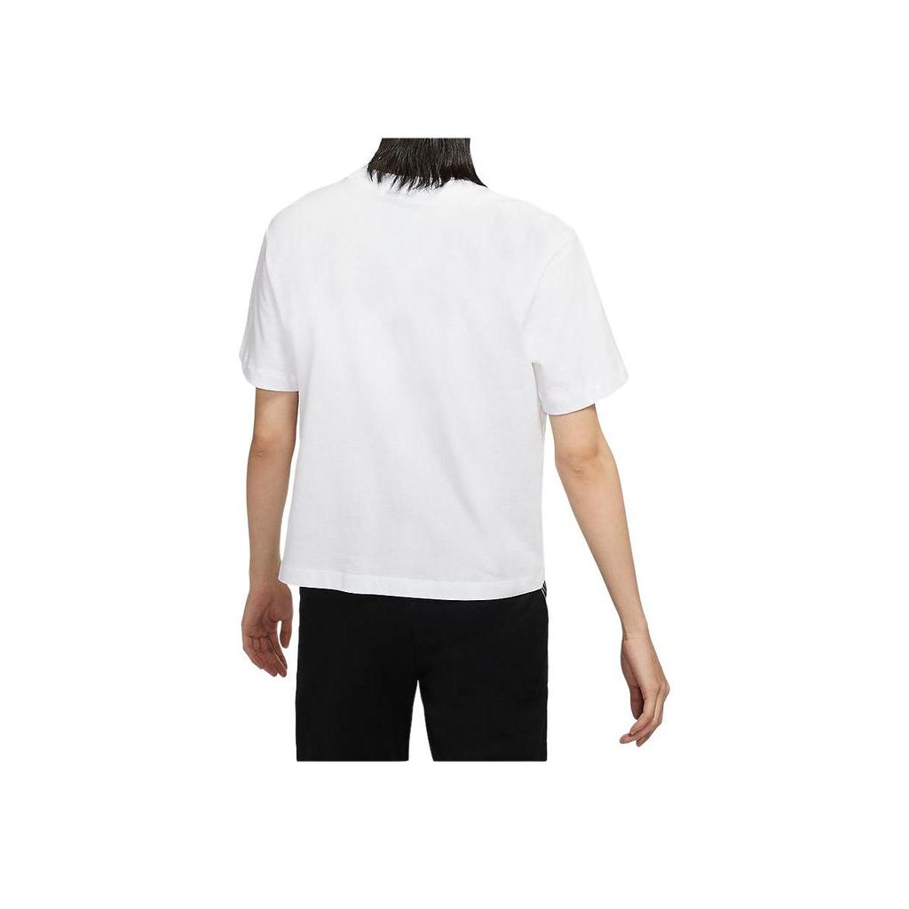 Nike Sportswear Essentials Embroidered Logo Short Sleeve T-Shirt Women Tops White CT2588-100