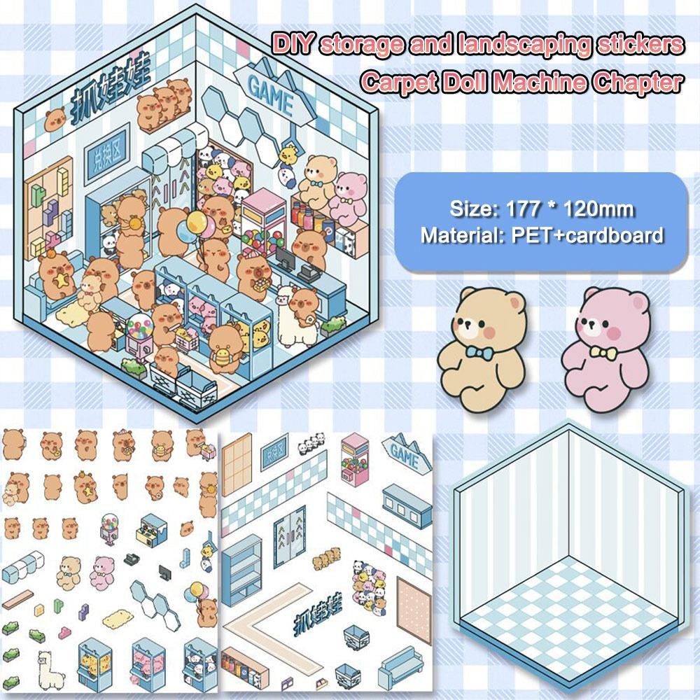 

Cartoon 3D Landscape Stickers Stress Relief Pocket Cabin Scene Sticker for Adult Children 2