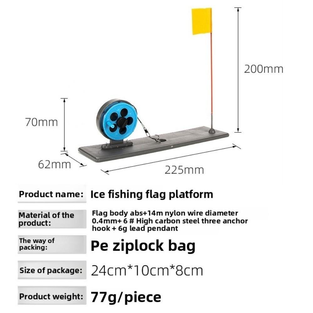 Compact Metal Pole Ice Fishing Flag Water Square Orange Flag Fishing Tackle Tool D Portable Winter Fishing Angler Fishing