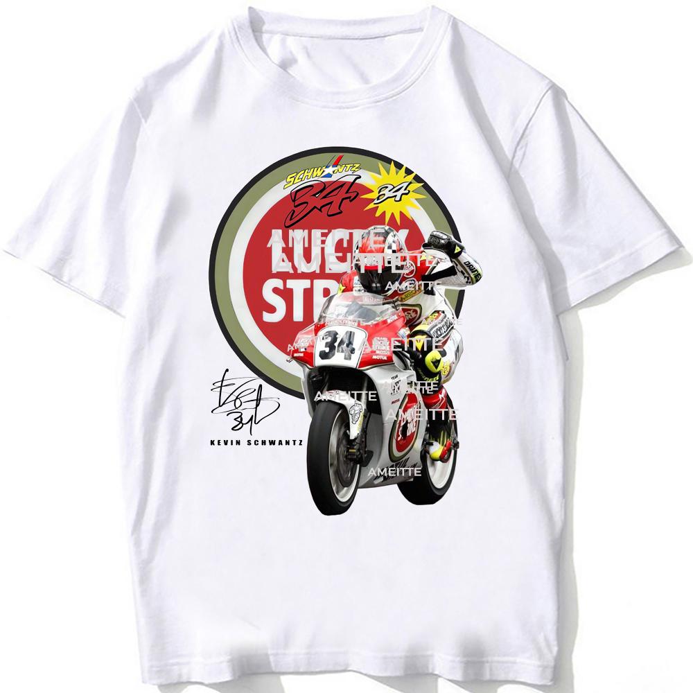 Kevin Schwantz 34 Gp 500cc Race Legend Rider T-shirt Unisex Unisex Manica Corta Cool Ragazzo Ciclo Top Bianchi Unisex Motocicletta Ride Magliette