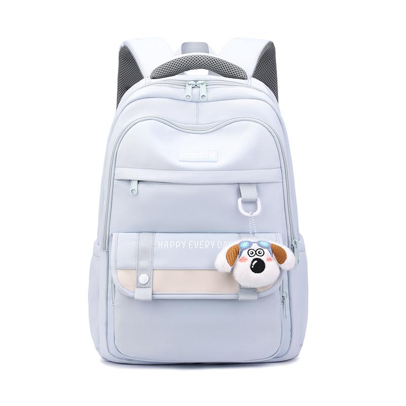 

Женский легкий рюкзак с цветными блоками для учеников средней и старшей школы синий