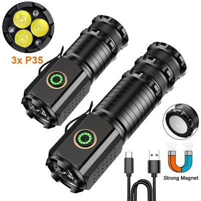 Yüksek Güç Led El Fenerleri Tip-C USB Şarj Edilebilir EDC El Feneri Açık Yürüyüş Kamp Fener için Taşınabilir Cep Torch Işık