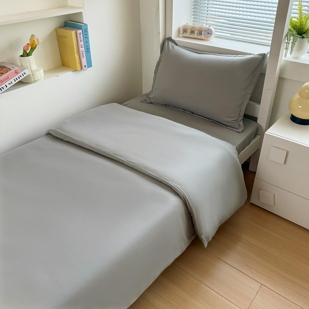 

2025 новый однотонный простыня матрас студенческий трехпредметный комплект верхняя и нижняя ярусная кровать трехпредметный комплект общежитие больница 0.9m fitted sheet3pc светло-серый