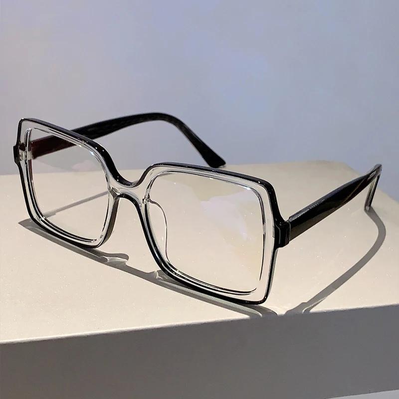 

KAMMPT Oversized Square Eyeglasses 2023 New Trendy Blue Light Blocking Spectacles Ins Stylish Brand Designer Computer Eyewear чёрный