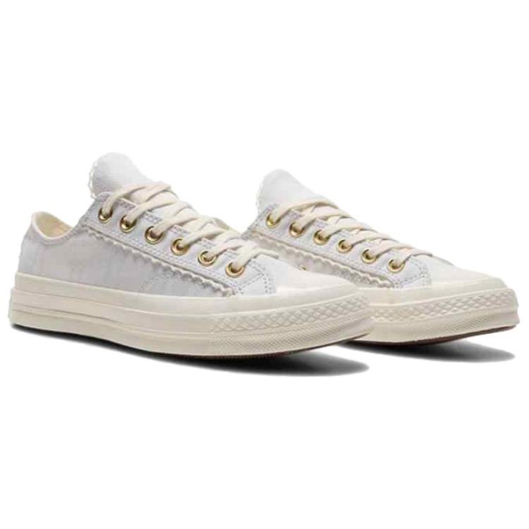 Converse Chuck 70 OX comfortable and stylish, durable, low-top canvas shoes for women, white