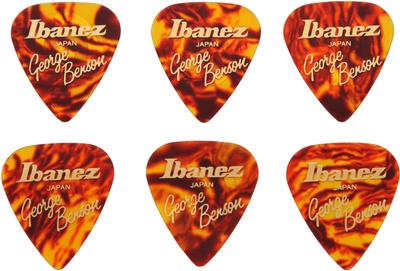 6 Guitar Picks Shell Brown Teardrop B1100GB
