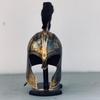 Elmo da Cavaliere Medievale in Acciaio Autentico di Troia Achille Elmo Greco Con Supporto in Legno