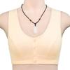 Front Button Cotton Bra for Middle-Aged & Elderly Women - Plus Size Vest Style, Solid Color.