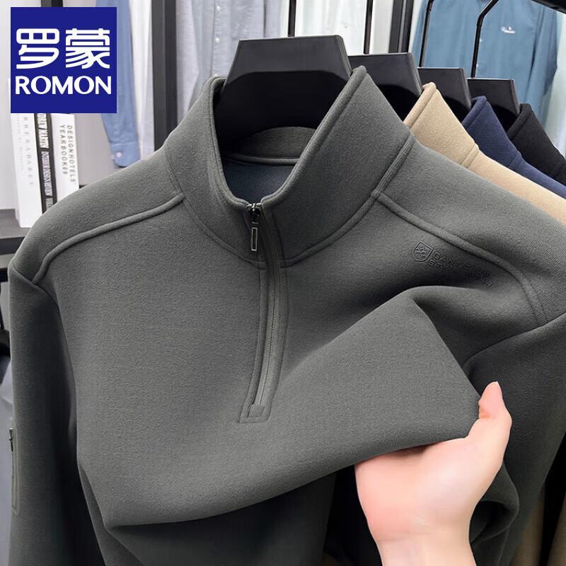 

ROMON Мужской флисовый лонгслив на молнии до середины с длинным рукавом 3XL