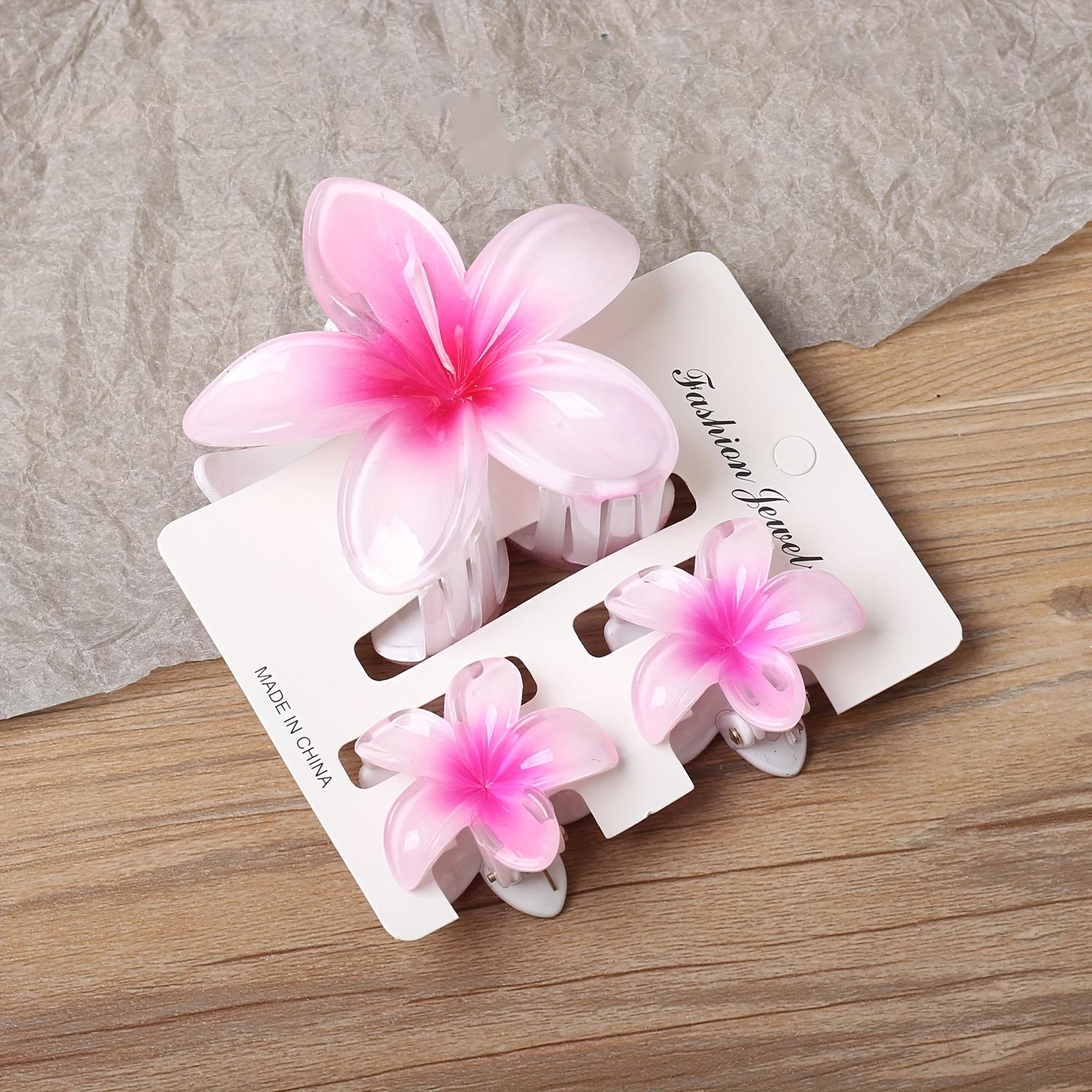 

Одна большая и две маленькие заколки для волос в виде цветка с градиентной расцветкой, летний модный повседневный стиль, аксессуар для волос, идеально подходящий для прогулок и поездок на работу