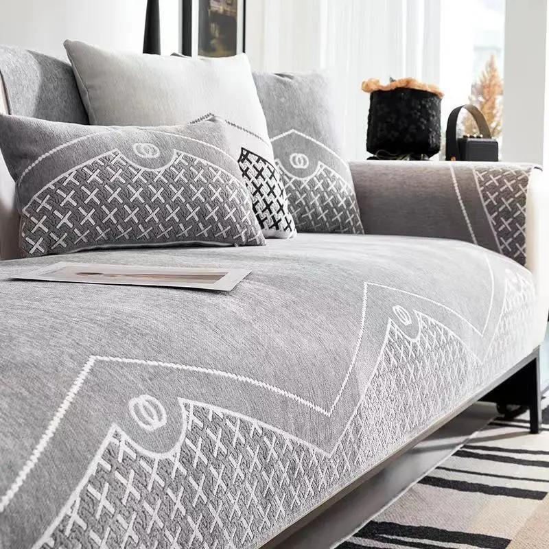 Verdickter Pastoralstoff Sofabezug Rutschfester Überwurf Druck Sitz Sofa Handtuch Staubschutz Handtuch Sofas für Wohnzimmer