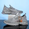Foreign trade men's shoes 2025 spring new sports shoes men's flying woven breathable running shoes large size soft-soled shoes men's