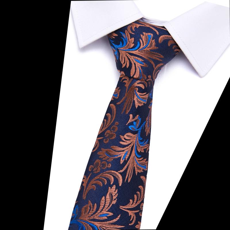 Men'S Tie Polyester Silk Jacquard Tie Men'S 7.5Cm