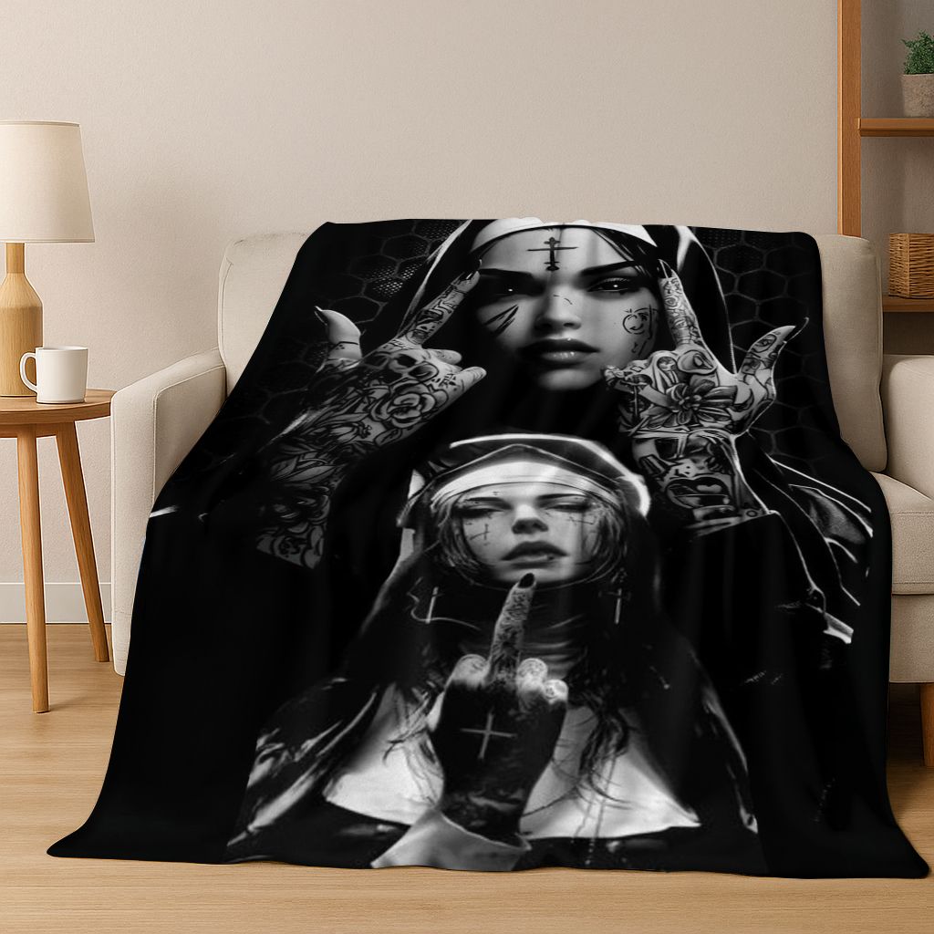 26 Style Terrifying Ghost Spirit Apparition Specter Gothic Flannel Blanket,Cozy Soft Throw Blanket for Home Bedroom Bed Sofa