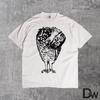 Linocut Owl Comfort Colors T-Shirt | Dark Academia Folk Art Forestcore Goblincore Nature Witchy Tee