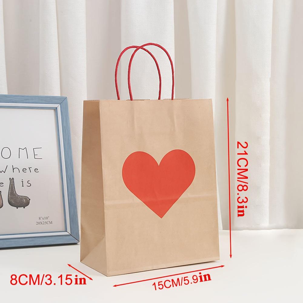 10pcs Gift Bag for wedding, kraft paper tote bags for Shopping, Valentine's Day Decor Supplies, birthday Party Bag, graduation, jewelry packaing