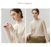 Women's 100% Cashmere Ribbed Half-Turtleneck Sweater - Autumn/Winter Base Layer, Loose & Warm