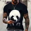 New Fun Animal Panda Pattern Men's T-Shirt Printed T-Shirt Fashion Round Neck Plus Size Short Sleeve Personalized Men's T-Shirts