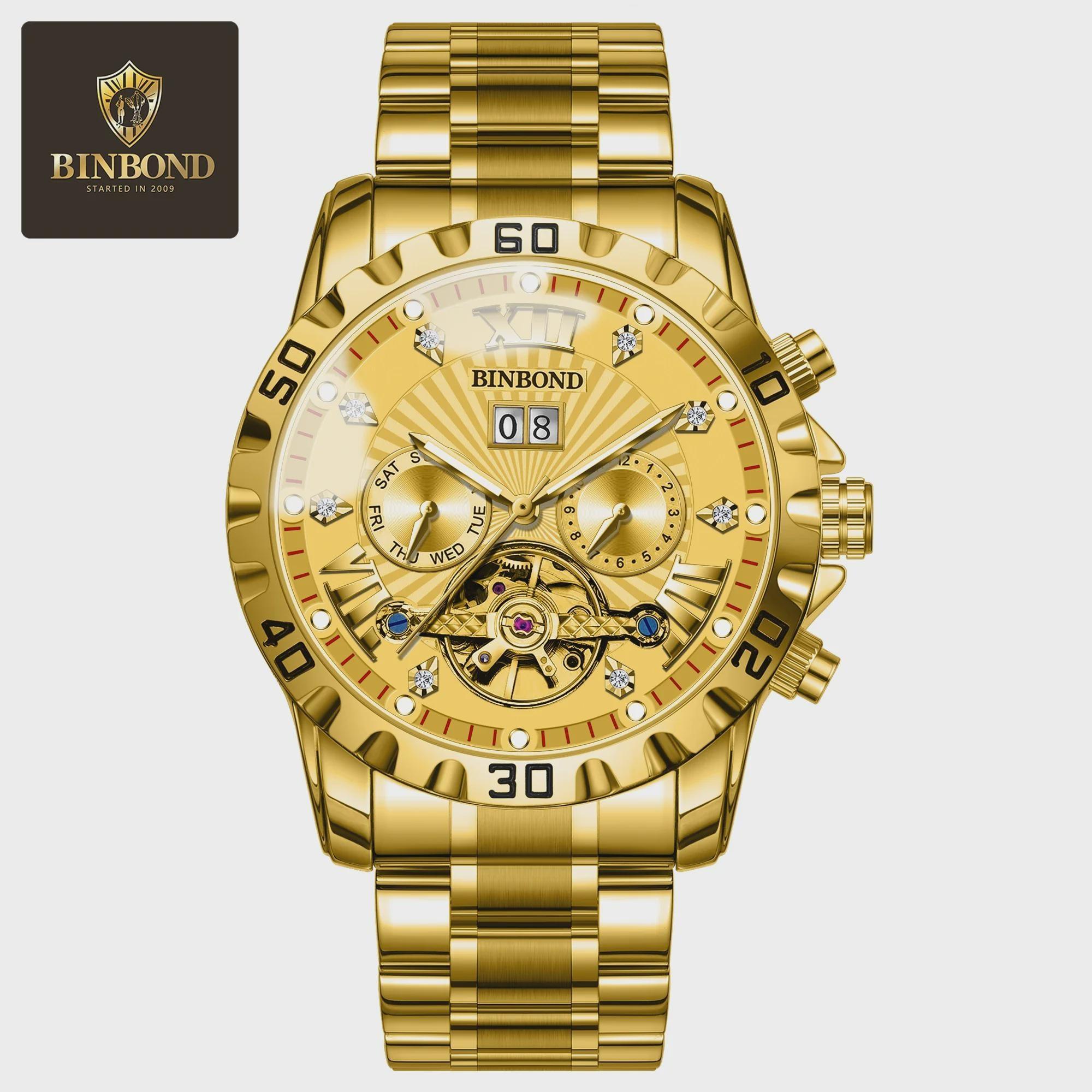 BINBOND Fashion Tourbillon Automatic Watch Men